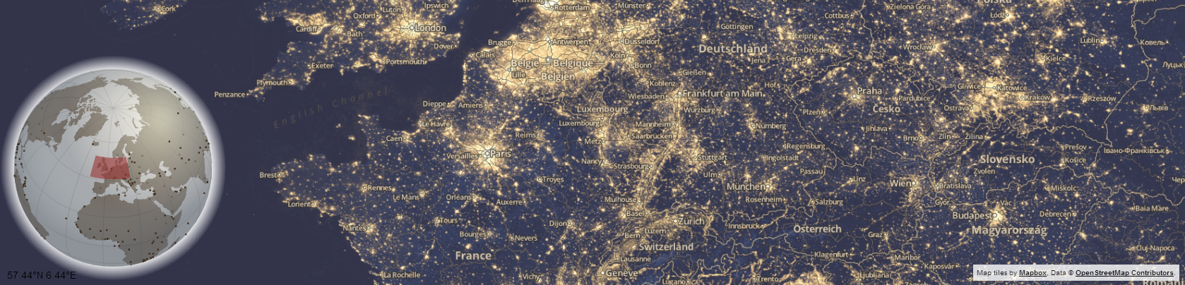 Faux D3 3d globe integrated with Mapbox / Open Street Map