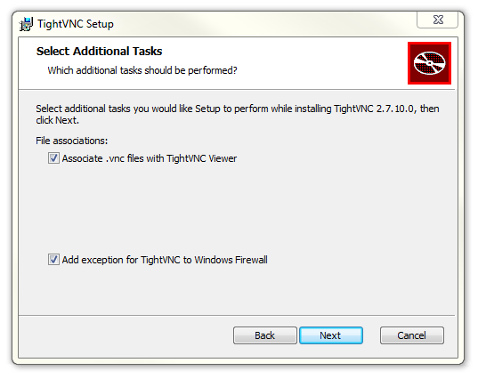 TightVNC Additional Tasks