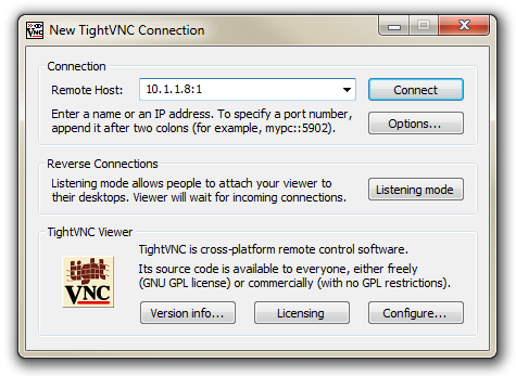 TightVNC Start