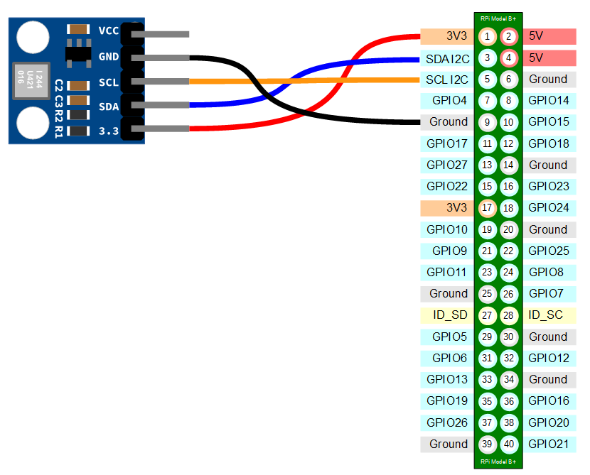 BMP180 Sensor Board Connection