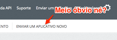 Link para enviar novo aplicativo