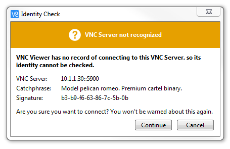 VNC Warning