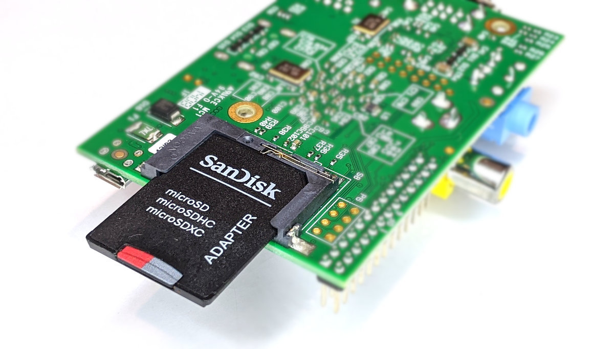 Raspberry Pi B with SD Card Fitted