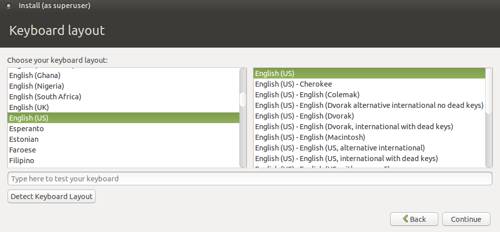 Keyboard layout