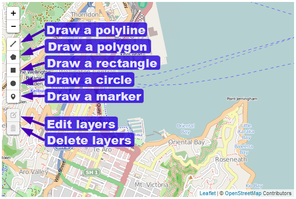 Leaflet.draw toolbar