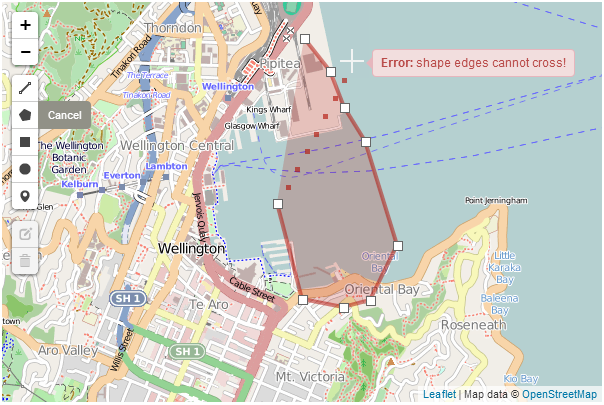 Leaflet.draw polygon with crossed lines