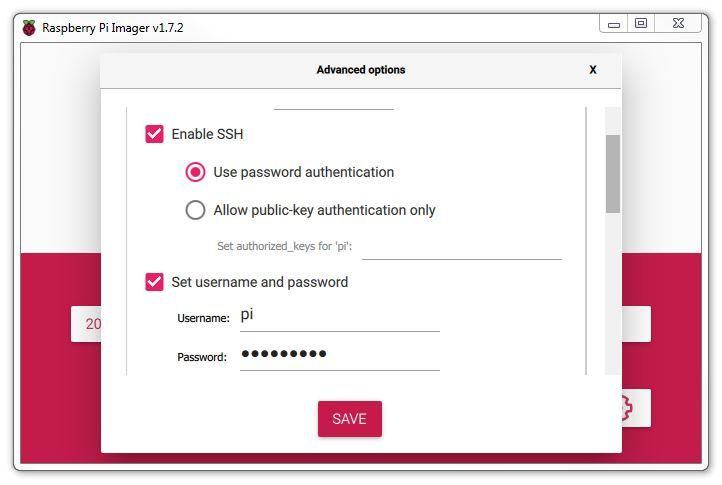 Raspberry Pi Imager SSH