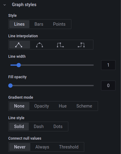 Connect null values options